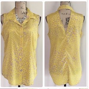 Tan & Yellow Leopard Blouse